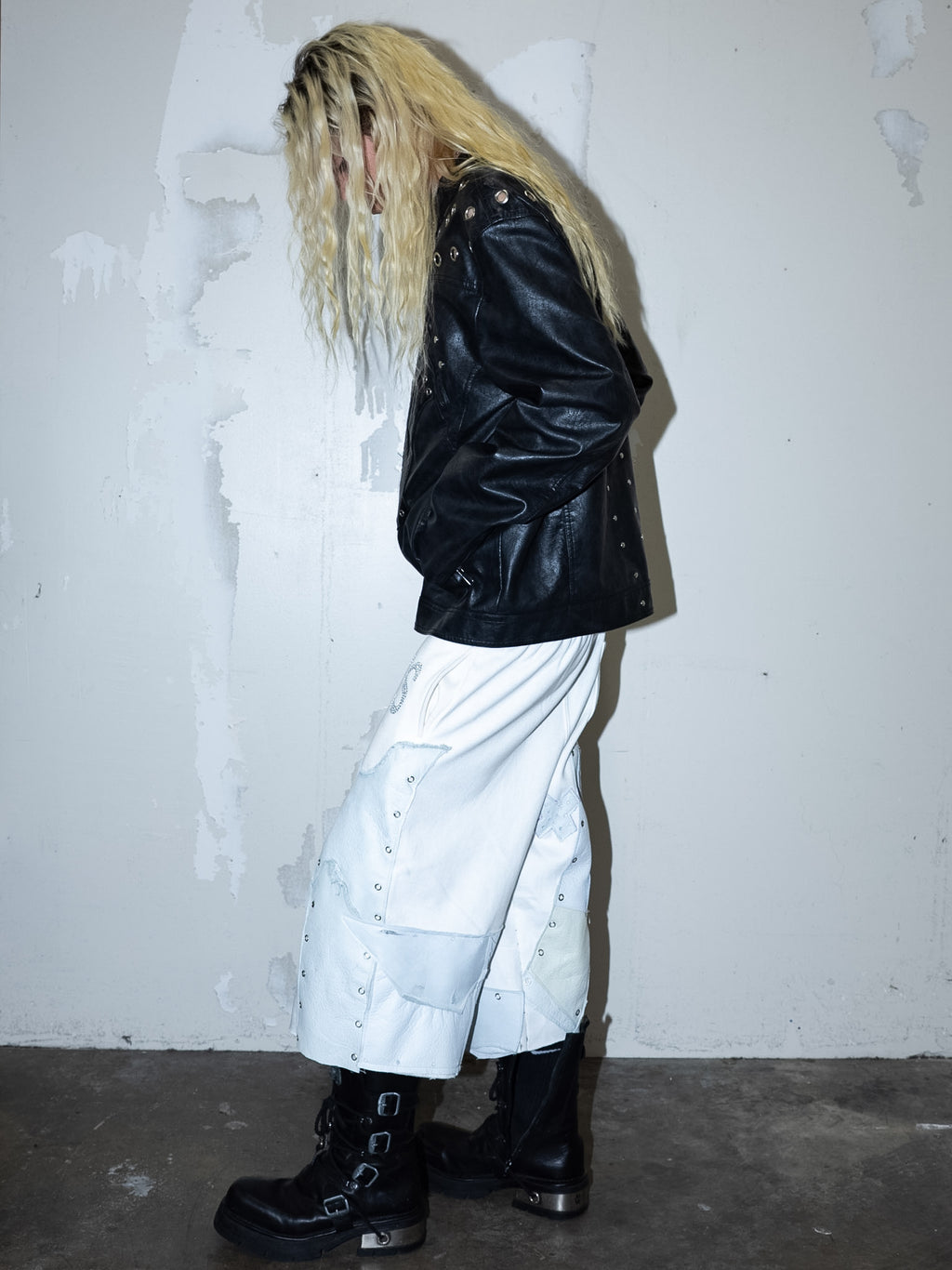 White leather sweatpant