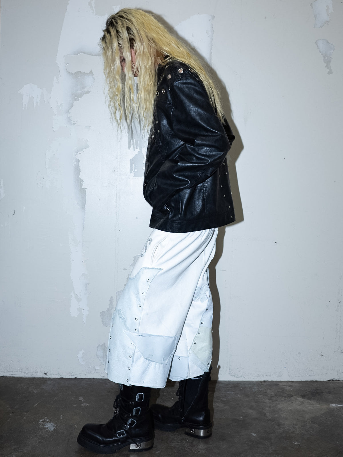 White leather sweatpant