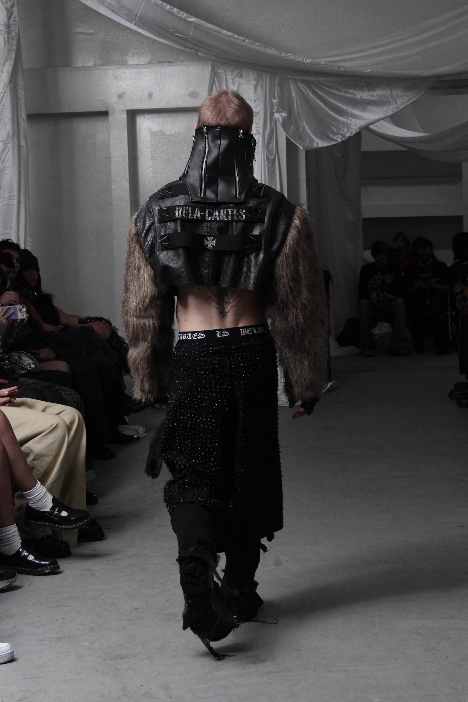 Cropped Leather Fur Jacket