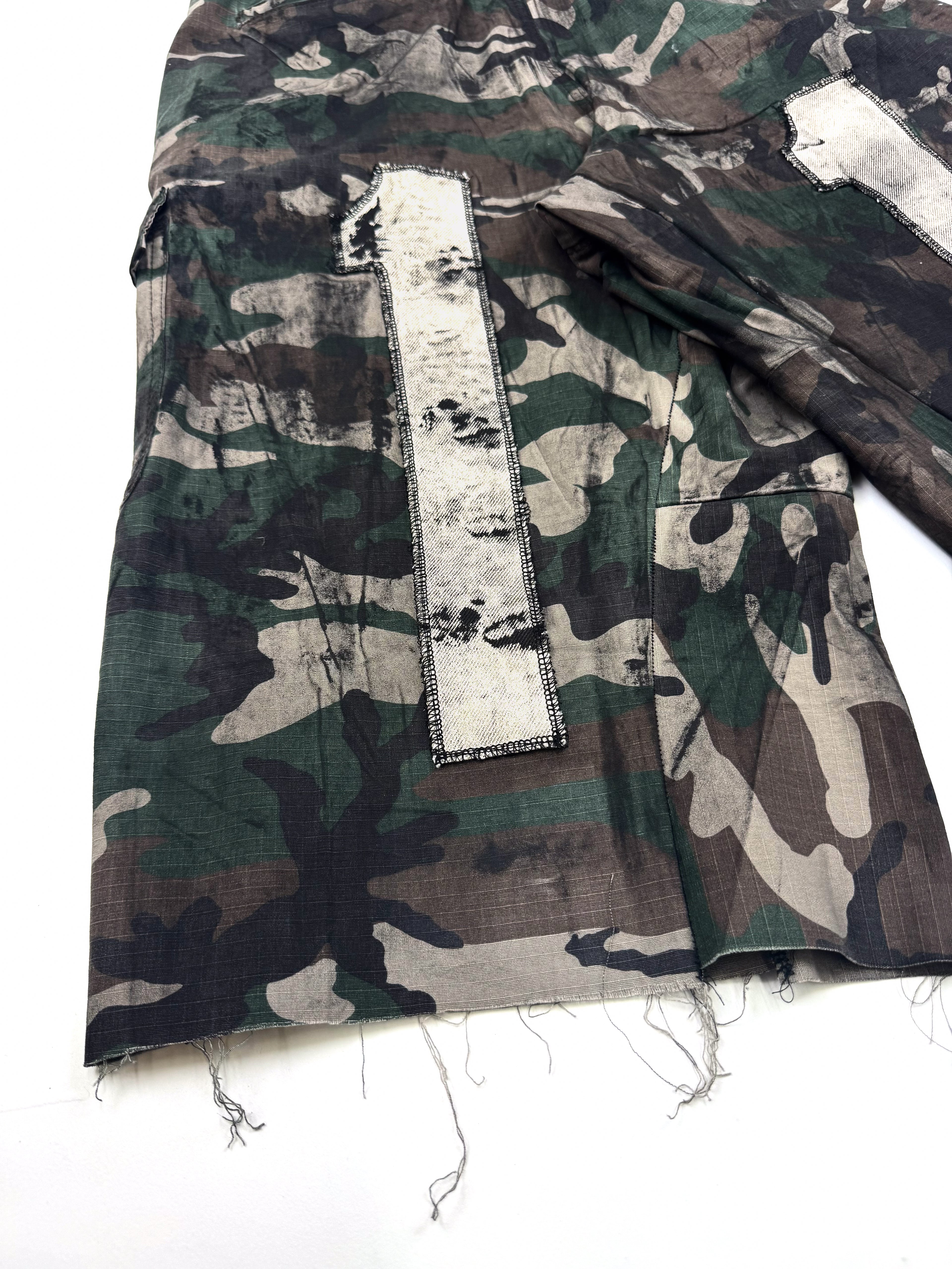 11 Stained Camo Shorts