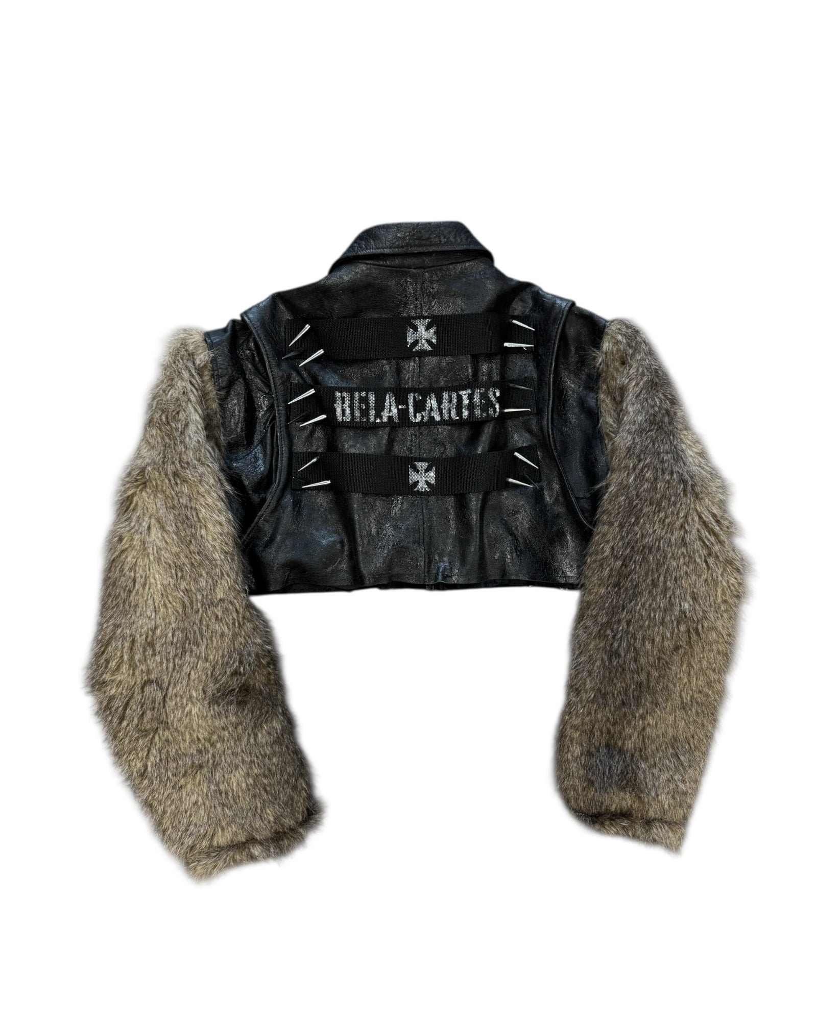 Cropped Leather Fur Jacket