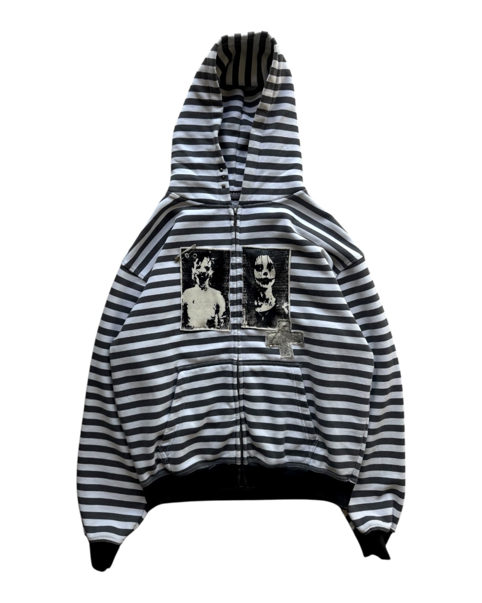 Jane Doe Stripe Hoodie (Black)